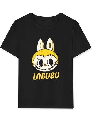 Glam Love Labubu   Baskılı T-Shirt - Siyah -