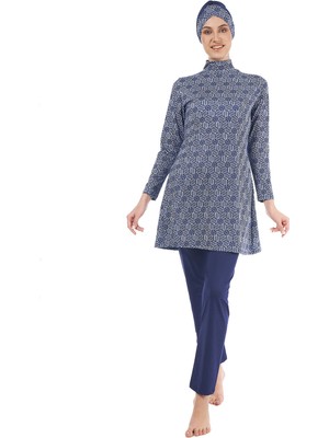 Estiva Kadın Tam Kapalı Tesettür Mayo - Lacivert