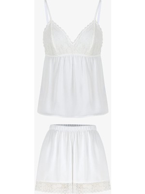 Penti Kırık Beyaz Bridal Charming Şortlu Pijama Takımı