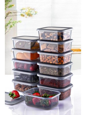 Trend Maison 12 Adet 250ML Saklama Kabı Seti , Kahvaltılık , Bakliyat Çerezlik Meyve Kapaklı Baharat Kutusu