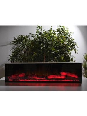 Özgürce Ateş Efektli Şömine, Uzaktan Kumandalı, Renk Seçenekleri, 120X30X18,5 cm