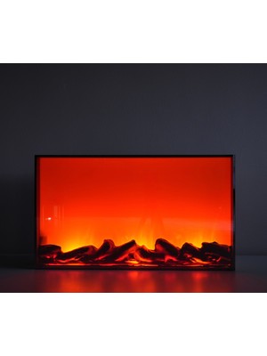 Özgürce Renkli Elektrikli Dekoratif Şömine, Uzaktan Kumanda, 70X30X13,5 cm
