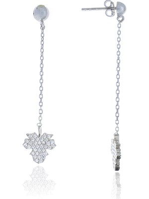 Midyat Nurtaş Gümüş Çınar Tasarım Zirkon Taşlı Gümüş Kadın Küpe 201025097