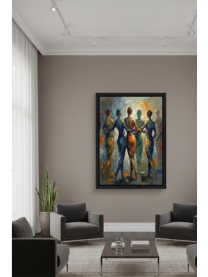Safir Design Modern Dans Eden Figürler Temalı Şık Çerçeveli Tablo
