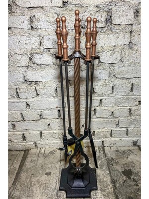 Özgürce Bakır Şömine Maşa Takımı, Şık ve Dayanıklı Ev Dekoru Aksesuarı