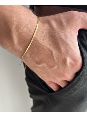 Fynbos Ince Italyan Zinciri Paslanmaz Çelik Unisex Gold Bileklik