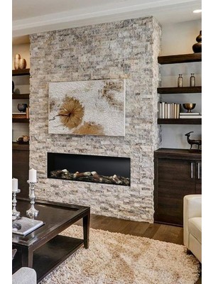 Özgürce Elektrikli Dekoratif Şömine, Bluetooth, Hoparlör, Renk Modu, 100X35X15 cm