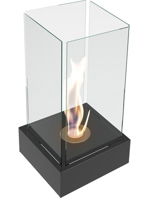 Özgürce Modern Siyah Masa Tipi Ethanol Şömine, Şık ve Sıcak Atmosfer Yaratır