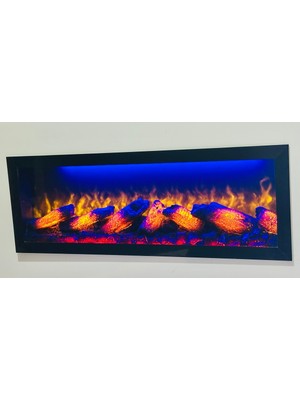 Özgürce Şömine Dekoratif LED 8 Efekt, Kumanda ve Çıtırtı Özelliği, 100X30 cm