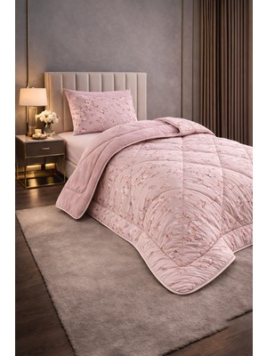 Teksnil Home Tek Kişilik Yorgan Seti Pudra Etnik Desenli Welsoft,anti Alerjik,çift Taraflı (Yorgan + 1 Yastık Kılıfı)