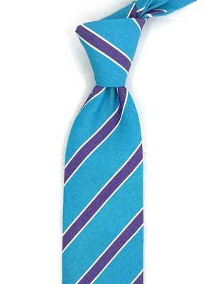 Kravatkolik Roccette Style Cam Göbeği Çizgi Desen Italyan Ipek Kravat İK2266