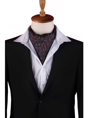 Kravatkolik Siyah Şal Desen Erkek Fular Ascot K665