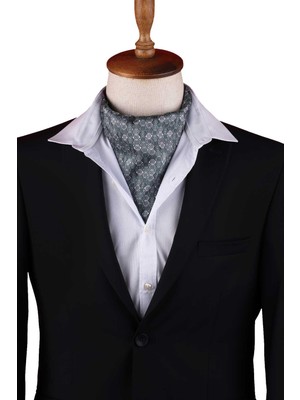 Kravatkolik Yeşil Motif Desen Erkek Fular Ascot K664