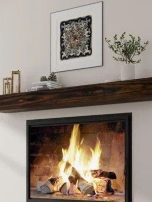 Özgürce Dekoratif Doğal Ahşap Şömine Üstü Raf 80X20X9-10 cm