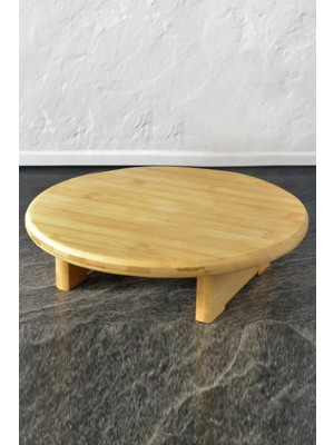 Feyza Design Bambu Tezgah Üstü Yuvarlak Kesim ve Sunum Tahtası 30 cm Kahverengi