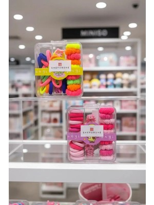 Miniso Kutulu Çoklu Karma Lastik ve Klips Toka
