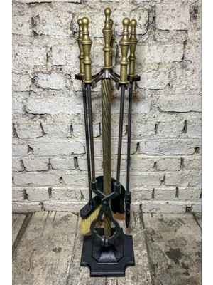 Özgürce El Işçiliği Marpuç Başlıklı Şömine Maşa Takımı, Şık ve Dayanıklı Tasarım