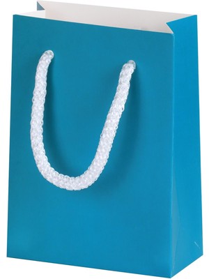 Ambalaj Pazarı Mini Hediyelik Turkuaz Karton Çanta 10X5X14 cm - 100 Adet