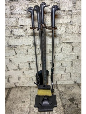 Özgürce Ördek Başlı Siyah Şömine Maşa Takımı, Dayanıklı ve Şık Tasarım