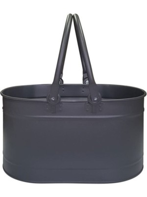 Özgürce Siyah Mat Odun Kovası, 55 Cm, Sağlam ve Şık Tasarım