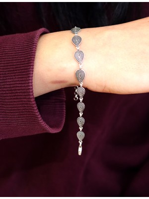 Midyat Nurtaş Gümüş Küçük Damla Model Hasır Işlemeli Gümüş Kadın Bileklik 201025257