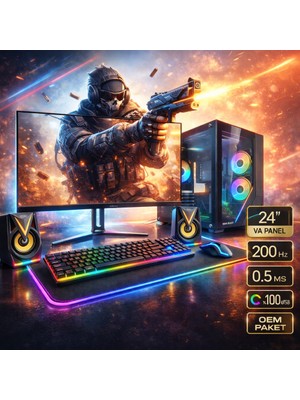 Velora Vlr Fly Ryzen 5 5500 16GB Ddr4 512GB Nvme RX550 4gb 24" 200HZ Oem Paket