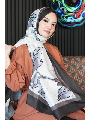 Afvente Kadın Bronz Kahve Çiçek Desen Soft Pamuk Şal