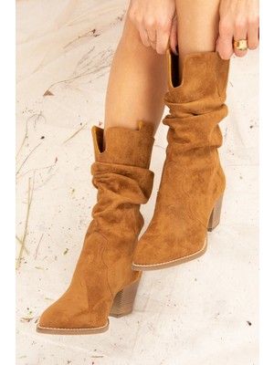 Fox Shoes Taba Süet Kadın Bot J404040002