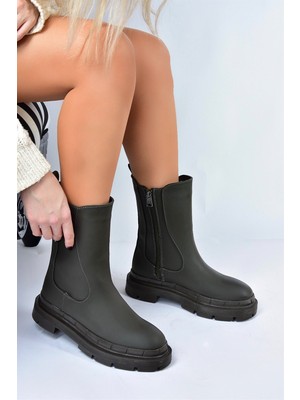 Fox Shoes Haki Kalın Tabanlı Günlük Kadın Bot L973794009