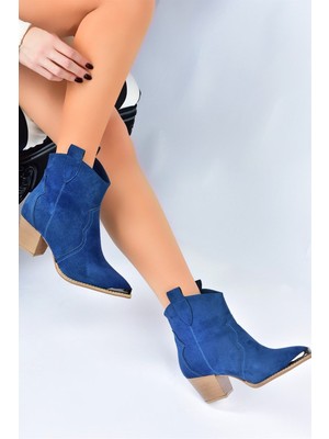 Fox Shoes Lacivert Süet Kadın Bot L404403002