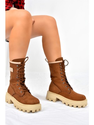 Fox Shoes Taba Kalın Taban Bağcıklı Kadın Postal Bot L973916002