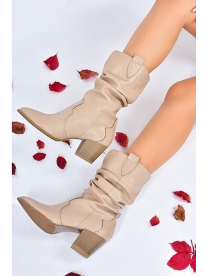 Fox Shoes Ten Büzgülü Dallas Kadın Bot J404040009