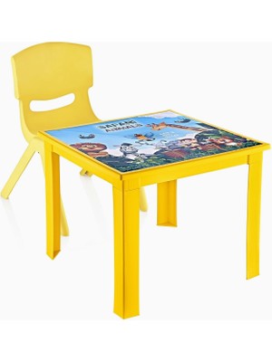 Hype Store Fiore 2'li Set Çocuk Masa Sandalye Takımı Sarı Safari 1-3 Yaş