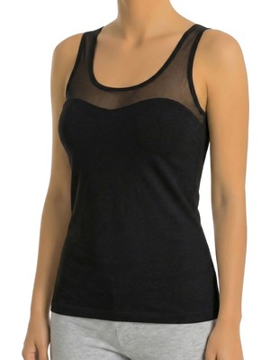 Öts Kadın Atlet Kalın Askılı Tüllü (%96 Pamuk - %4 Elastan)