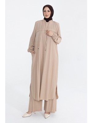 Kadeem Giyim Sanem Ikili Takım Viskon Yıldız Kumaş Bej- 422606