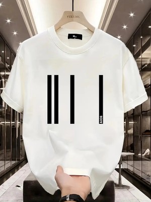 Glam Love Aıcg Ön Arka Baskılı Bisiklet Yaka   Oversize Bisiklet Yaka T-Shirt - Beyaz -