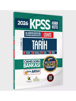 Karakutu Yayınları 2026 Fulllisans Kpss Lisans Tarih Kara Kutu Ösym Çıkmış Soru Bankası Son 15 Yıl(Sadece Lisans)