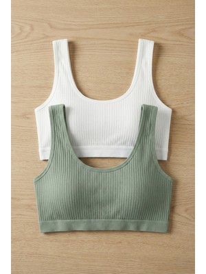 Underwear Bodyway 2'li Paket Fitilli Bralet Büstiyer Esnek Sütyen Günlük Spor Crop Top
