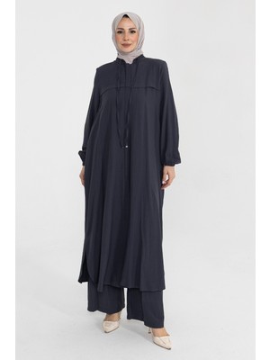 Kadeem Giyim Sanem Ikili Takım Viskon Yıldız Kumaş Füme- 422606