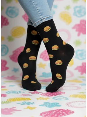 Baff Burger Desenli Çorap 35-38