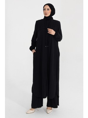 Kadeem Giyim Sanem Ikili Takım Viskon Yıldız Kumaş Siyah - 422606