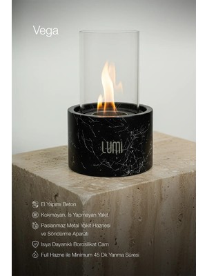 Özgürce Şömine ve Bioethanol Hediye, Modern Masaüstü Dekor, Camlı Tasarım