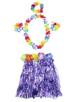 Ett Luau Aloha Hawaii Kolye Etek Taç ve Bileklik Seti Mor Dinç Store - 004982