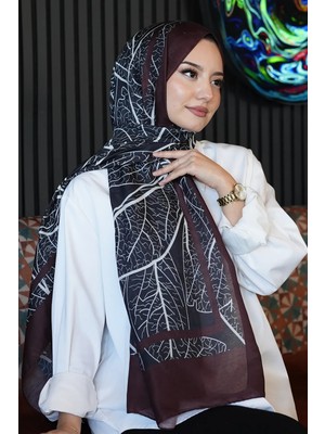 Afvente Soft Pamuk Şal Bordo Mermer Desen