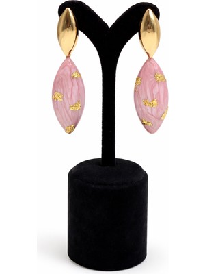 Pangu Mermer Desenli Lak Kaplama Akrilik Küpe