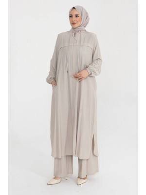 Kadeem Giyim Sanem Ikili Takım Viskon Yıldız Kumaş Krem - 422606