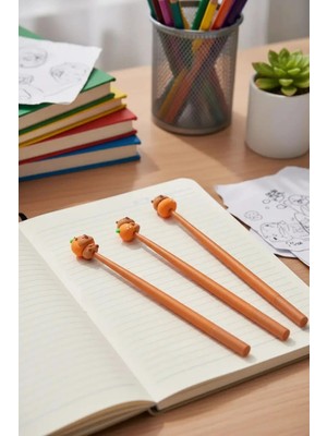 Miniso Mutlu Fırın Serisi Sallanır Jel Kalem (0,5 Mm, Siyah) (3 Çeşitli Model)