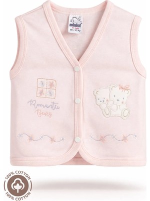 Unisex Bebek Ikiz Nakışlı %100 Organik Pamuklu Penye Bebek Yelek