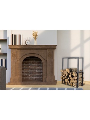 Özgürce Şömine Yanı Dekoratif Metal Odunluk, Şık ve Zarif Tasarım