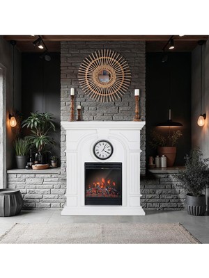 Özgürce Dlc London Poliston Elektrikli Şömine 1800W, Alev Efekti, Zamanlayıcı, Uzaktan Kumanda